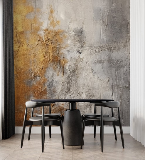 Weathered Gold Texture Vinyl Abstract Self Adhesive Wallpaper (3 ft X 3 ft)