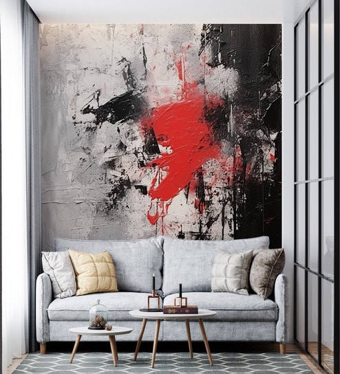 Ink Splash Abstract Vinyl Abstract Self Adhesive Wallpaper (3 ft X 3 ft)