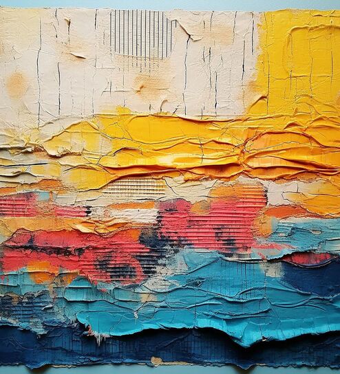 Sunset Layer Abstract Vinyl Abstract Self Adhesive Wallpaper (3 ft X 3 ft)