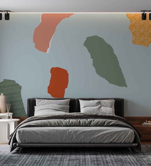 Pastel Organic Blend Vinyl Abstract Self Adhesive Wallpaper (3 ft X 3 ft)