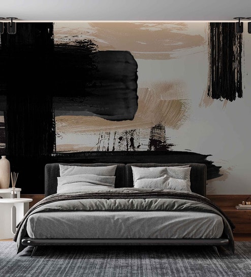 Ink Wash Minimal Abstract Vinyl Abstract Self Adhesive Wallpaper (3 ft X 3 ft)