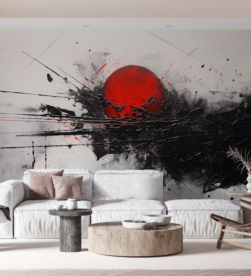 Eclipse Ink Abstract Vinyl Abstract Self Adhesive Wallpaper (3 ft X 3 ft)