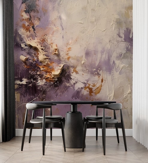 Mauve Stone Abstract Vinyl Abstract Self Adhesive Wallpaper (3 ft X 3 ft)