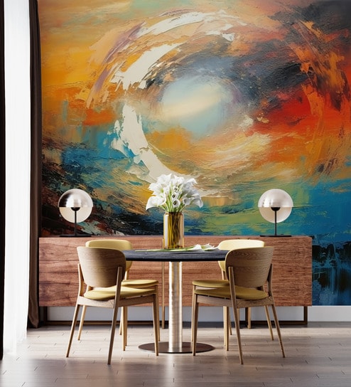 Cosmic Swirl Painting Vinyl Abstract Self Adhesive Wallpaper (3 ft X 3 ft)