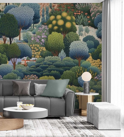Secret Garden Archway Vinyl Botanical Self Adhesive Wallpaper (3 ft X 3 ft)