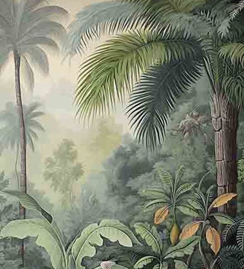Tropical Palm Close-up Vinyl Botanical Self Adhesive Wallpaper (3 ft X 3 ft)