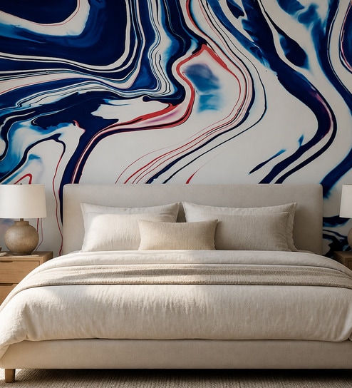 Marble Swirl Abstract Vinyl Decorative Self Adhesive Wallpaper (3 ft X 3 ft)