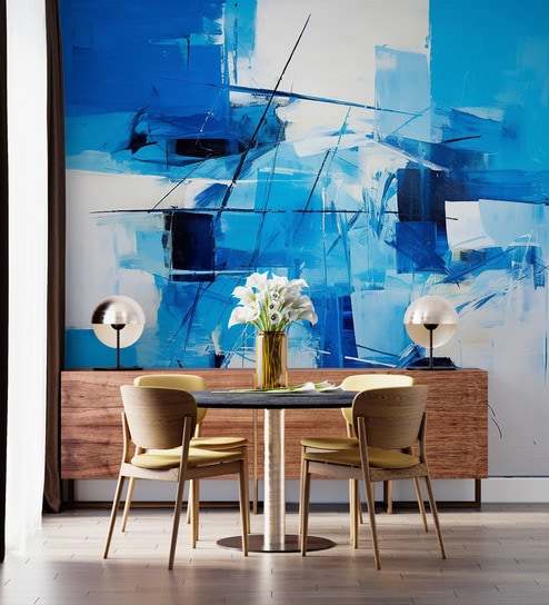 Sapphire Brush Texture Vinyl Decorative Self Adhesive Wallpaper (3 ft X 3 ft)