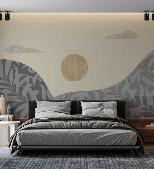 Golden Sun Mountains Vinyl Decorative Self Adhesive Wallpaper (3 ft X 3 ft)