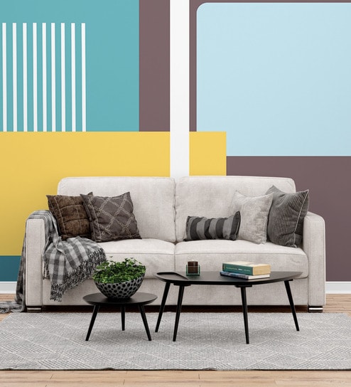 Sunny Block Geometry Vinyl Geometric Self Adhesive Wallpaper (3 ft X 3 ft)