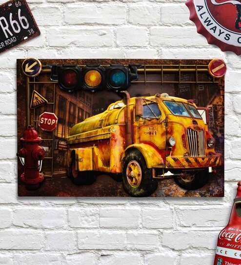 Multicolor Wood & Metal  Gas Truck