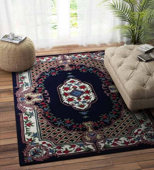 Multicolor Wool Traditional 8 x 5 Feet Hand Tufted Carpet