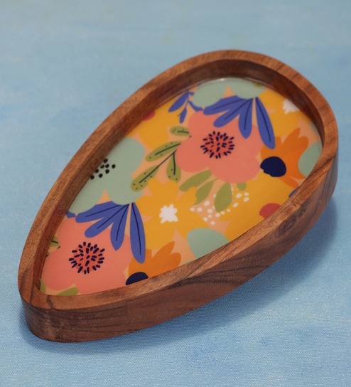 Multicolour Acacia Wood Serving Tray