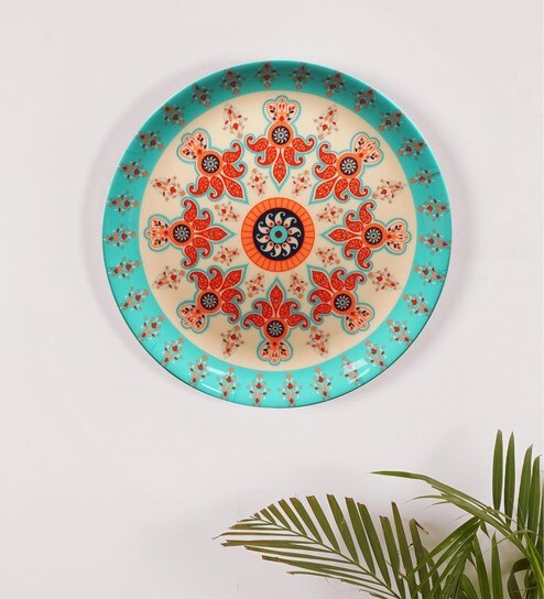 Buy Blue Bone China Majestic Paisley Decorative Plate 10 Inch By
