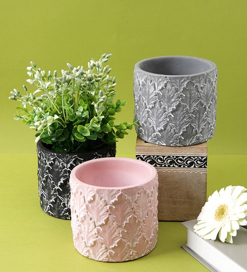 Multicolour Ceramic (Set of 3) Planter by Tayhaa