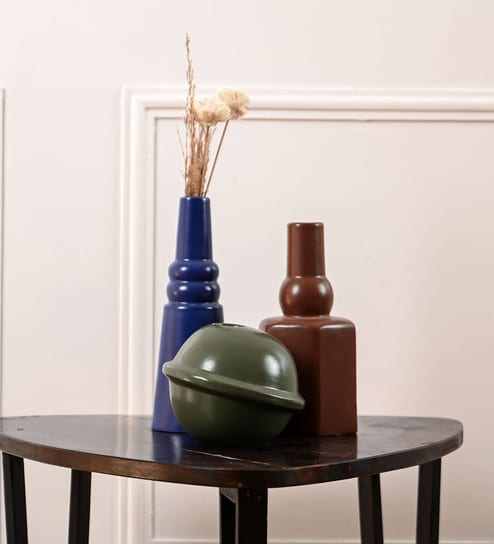 Saturn Multicolour Ceramic Table Vase by Purezento