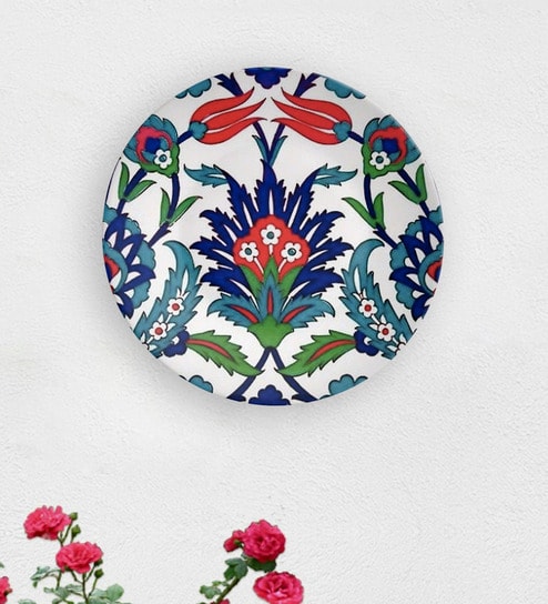 Buy Multicolour Ceramic Turkish Flower Within Decorative Wall