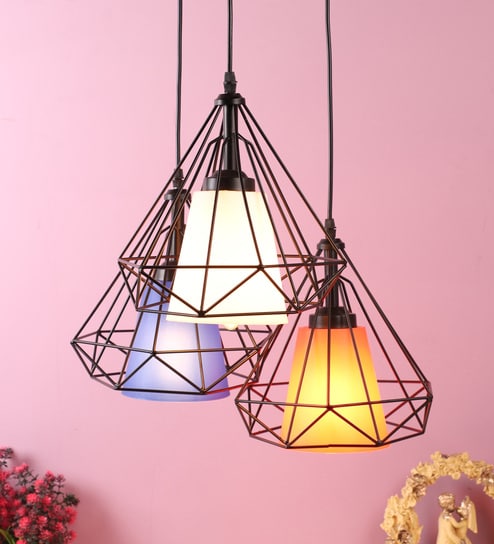 Lorelei Multicolour copper Cluster Hanging Light by Foziq