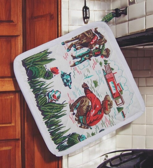 Multicolour Cotton (7 x 7 Inches) Heat Resistant 1 Pc Pot Holder  
