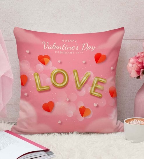 pink Cotton and Jute Solid Single Cushion Cover (1 Pc)