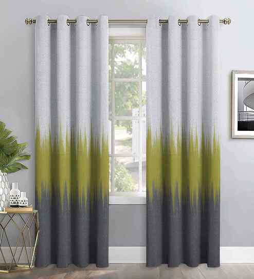 Multicolour Digital Print 7ft Regular Eyelets Door Curtain (2 Pc)