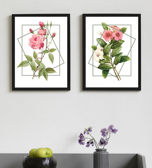 Multicolour Engineered Wood (Set of 2) Art Prints