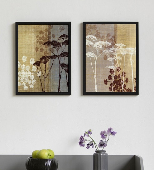 Multicolour Engineered Wood (Set of 2) Art Prints