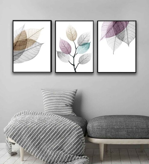 Multicolour Engineered Wood (Set of 3) Art Panels