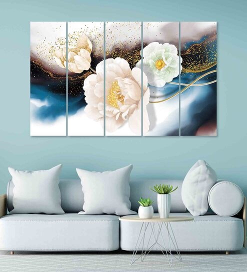 Multicolour Engineered Wood (Set of 5) Framed Art Panels