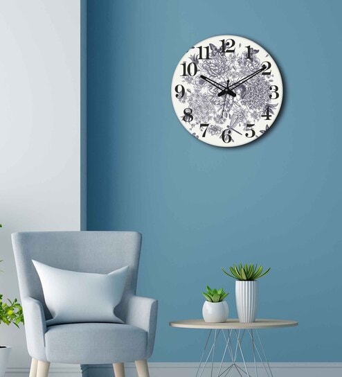 Biba White Engineered Wood Wall Clock