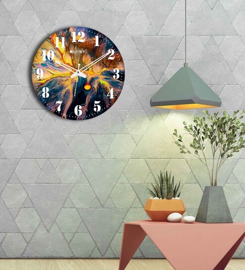 Vrikshya Multicolour Engineered Wood Wall Clock