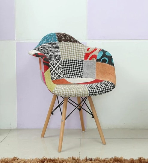 Multicolour Fabric Patched Chair By Star India