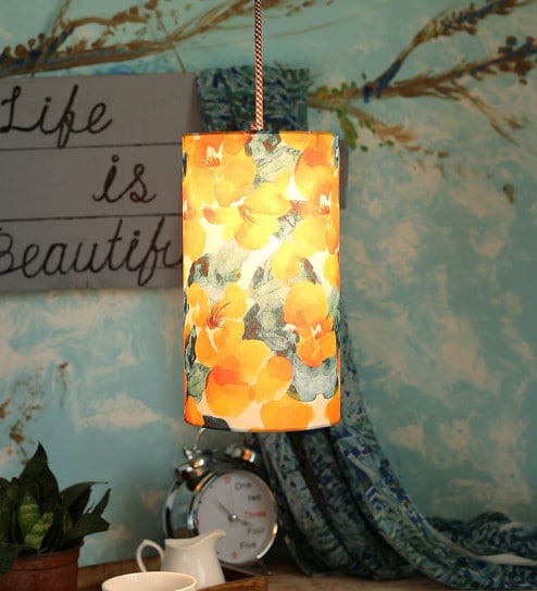 Yellow Metal Single Hanging Lights By Green Girgit