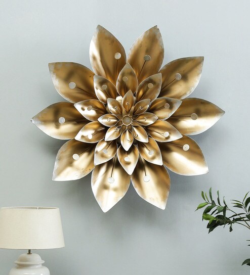 Buy Multicolour Metal Gala Flower Big Wall Art By Vedas Online