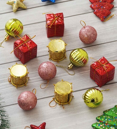 Multicolour Plastic Christmas Tree Decorative Hanging Ornaments