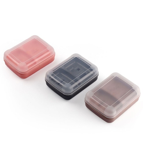 Multicolour Plastic Stylish Soap Dish (Set of 3) by Regalo