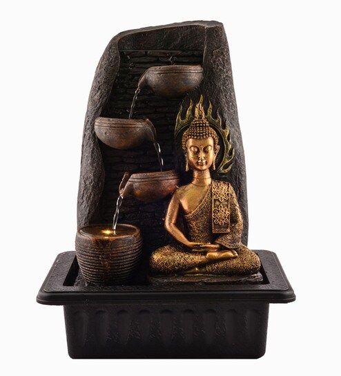 Buy Multicolour Polystone Premium Lord Buddha Indoor Water