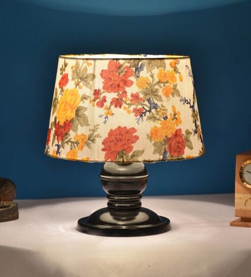 Multicolour Shade Table Lamp With Metal Base By Foziq