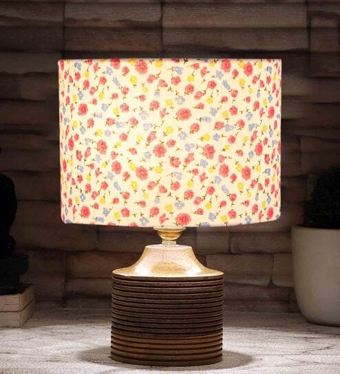 Multicolour Shade Table Lamp With Wood Base By New Era