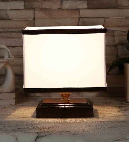 Multicolour Shade Table Lamp With Wood Base By New Era