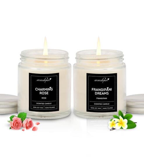 Rose & Earth Aroma White Soy Wax (Set of 2) Scented Candles