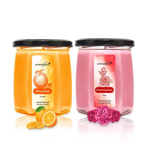 Octa Orange & Pink Soy Wax Scented Candle