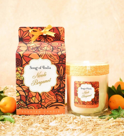 Neroli Bergamot Little Pleasures Scented Candle in Glass Jar by Song of India