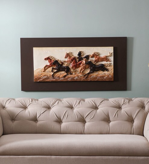 Buy Multicolour Wood Handmade Decorative Wall Mural By Madg Online