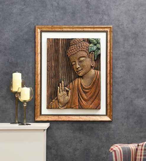 Buy Multicolour Wood Handmade Decorative Wall Mural By Madg Online