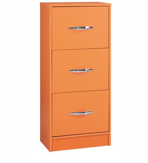 Buy Chest Of Three Drawers In Orange Colour By Pindia Online