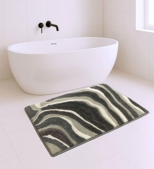 Multiwaves Silver Microfiber 16x24 Inches Super Soft Bath Mat