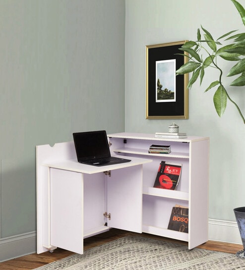 Murphy Foldable Writing Table In White Finish