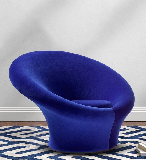 Mushroom Lounge Chair In Blue Colour By Lakdi