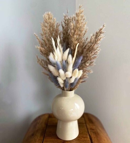 Mushroom White Ceramic Vase